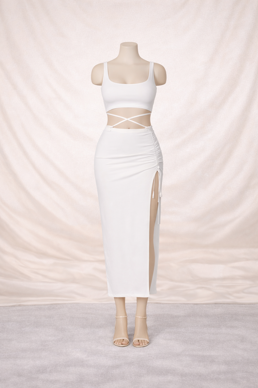 Sultry Symmetry Two Piece Skirt Set