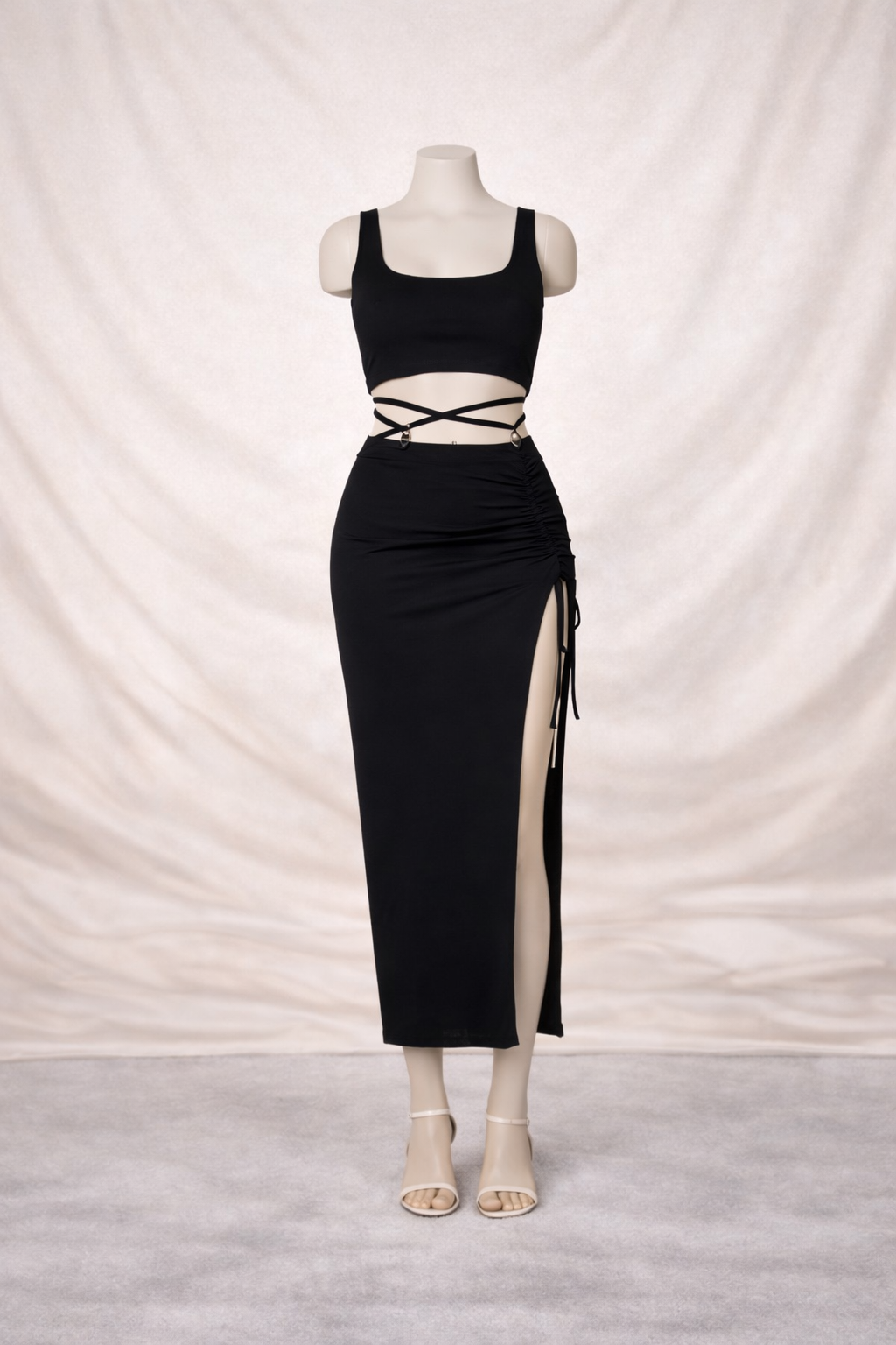 Sultry Symmetry Two Piece Skirt Set
